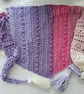 Purples pinks and cream triangle scarf - Image 3