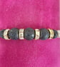 Lava bead bracelet in black - aromatherapy - elasticated approx. 7 inches - Image 3