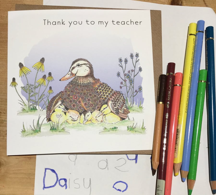 Thank you to my teacher greeting card 