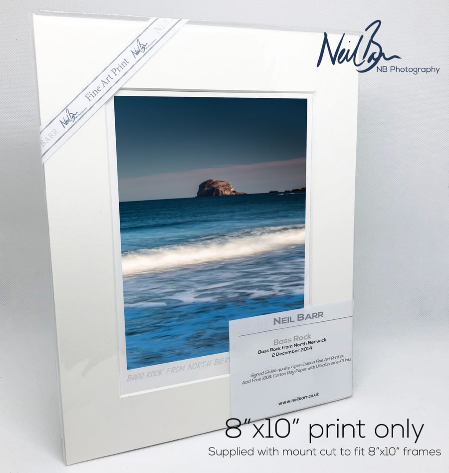 Bass Rock from North Berwick, Scotland - A5 (8"x 10") Unframed Print