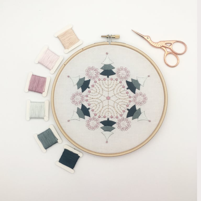 Christmas Embroidery Kit - Christmas Trees Embroidery Kit, Hand Embroidery