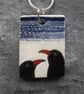 Handmade Ceramic Choughs on the beach pendant - Image 1
