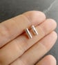 Small Silver Bar Earrings, Minimalist Studs, Contemporary Jewellery