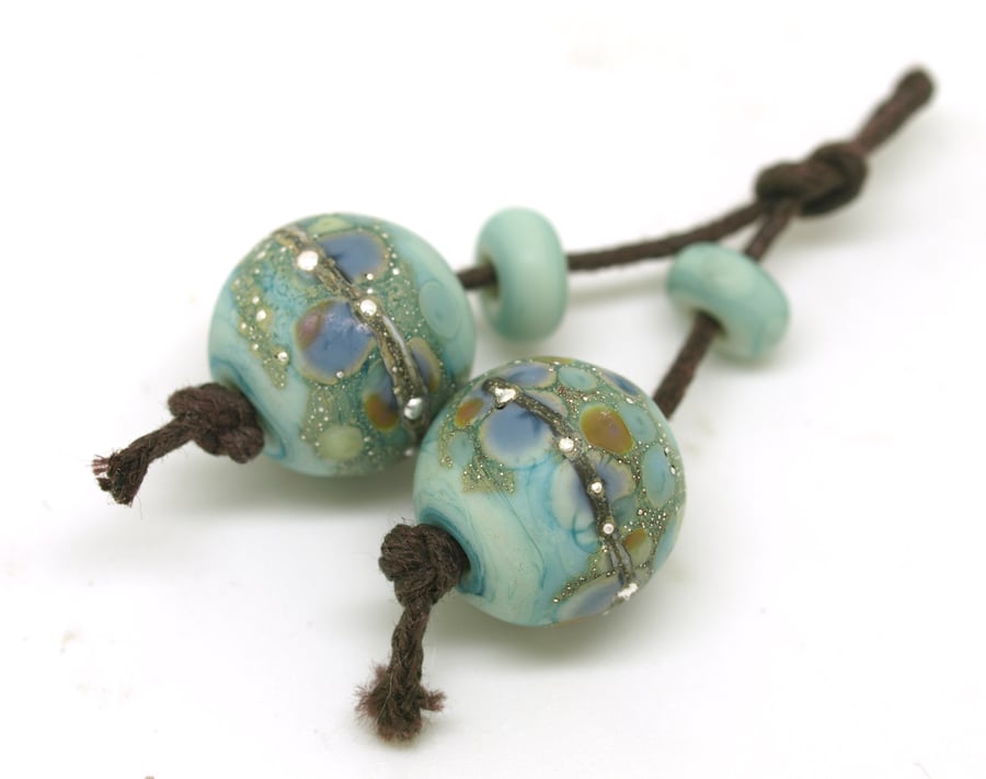 Pastel Turquoise Green Frit Beads