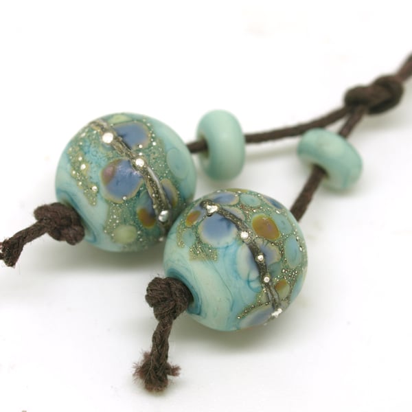 Pastel Turquoise Green Frit Beads