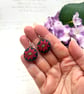Christmas Poinsettia Drop Earrings - Festive Red Flower Holiday Jewellery - Image 9