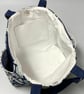 Spacious tote bag in Japanese style navy fabric - Image 2