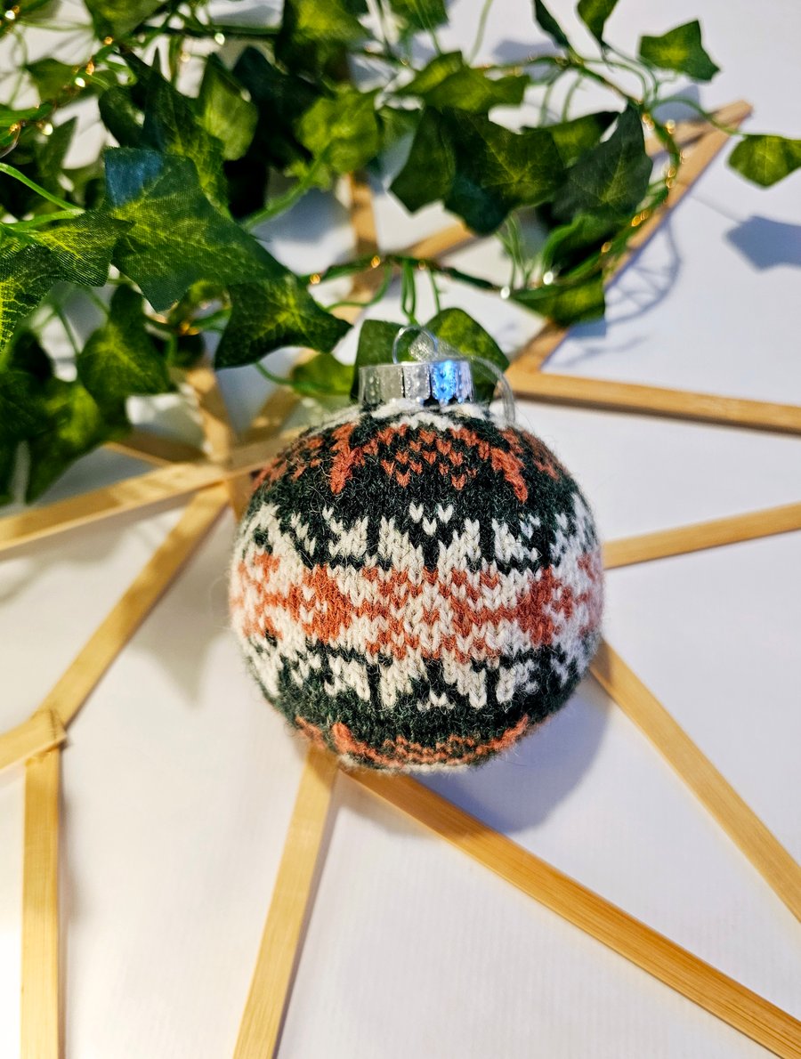 Hand Knit Fair Isle Bauble