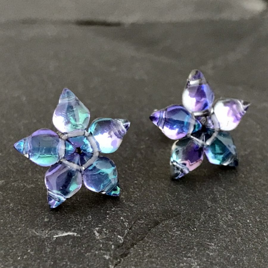 Blue & Purple Star Stud Earrings
