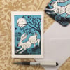 'Hare Moon' blank greetings card