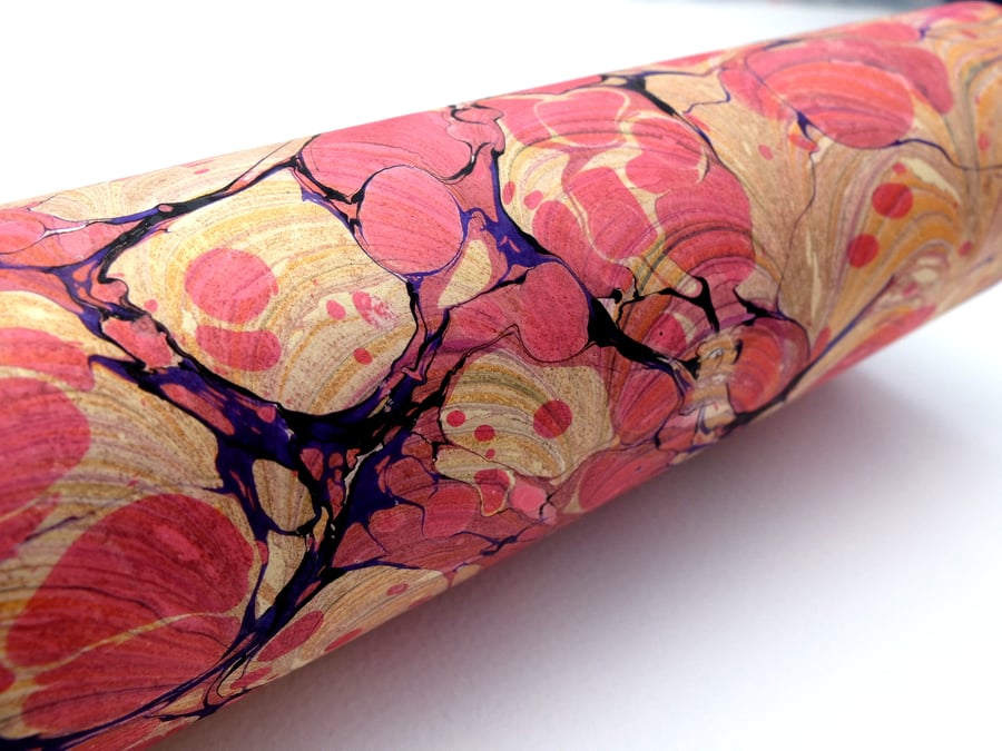 A4 Marbled paper sheet double marbled stone pattern 