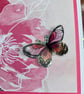 Handmade Pink Floral Well Done Card – Butterfly Congratulations Card - Image 4