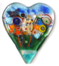 Flower Garden Heart in Box Frame Fused Glass Picture 010  - Image 2