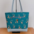 Little Giraffes handmade quilted tote