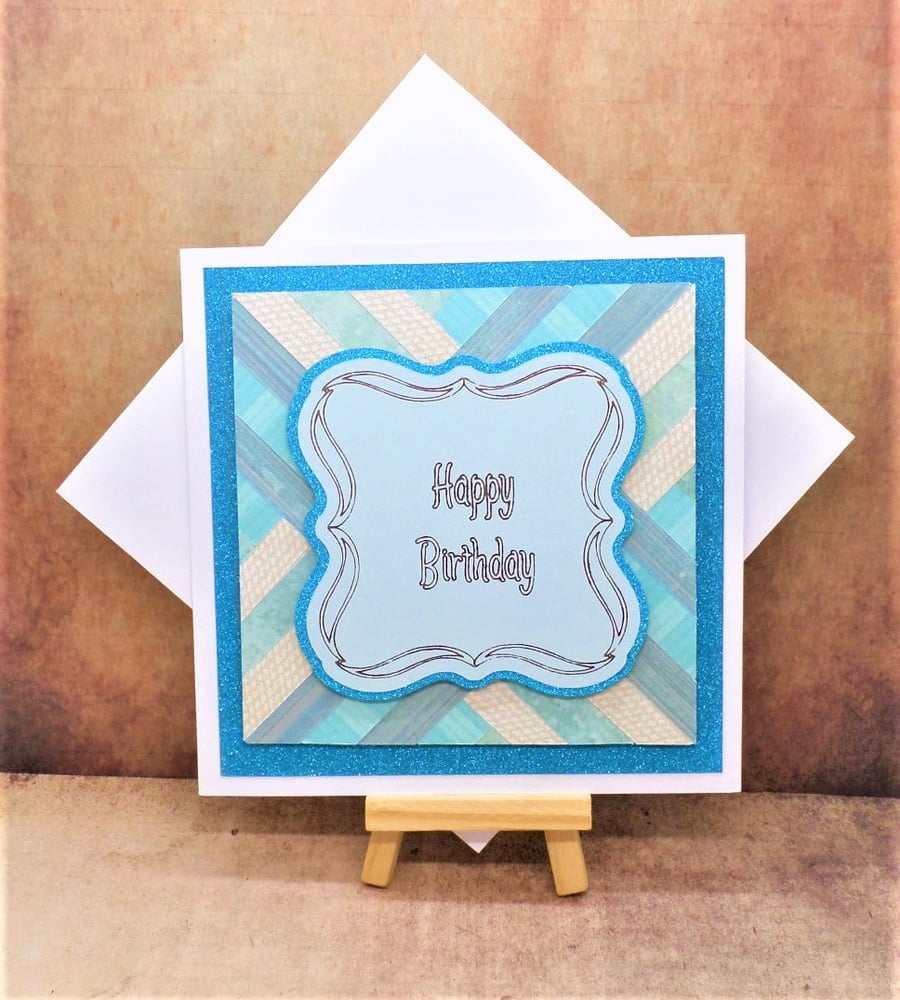 Striking striped birthday card for men