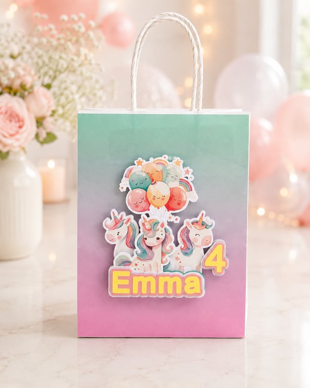 Personalised Unicorn Party Bag Gift Bag for Girls Birthday Unicorn Birthday