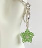 Handbag Charm, Green Peridot Crystal Star, with a Chainmaille Chain and Keyring - Image 5