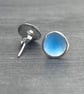 Enamel Studs, light blue studs, round blue studs, gift for her, birthday gift,  - Image 8