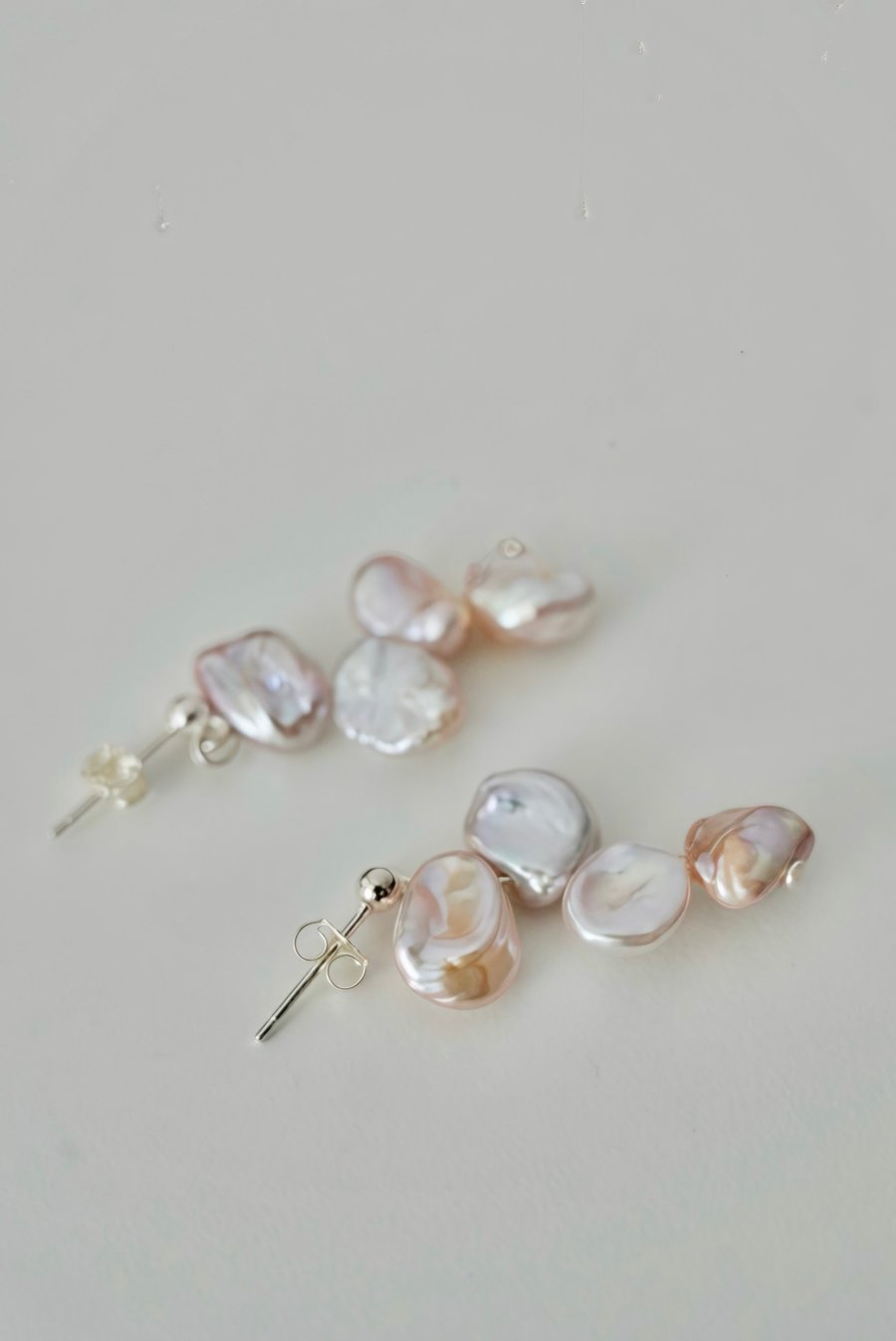 Keshi Freshwater Pearl Sterling Silver Earrings