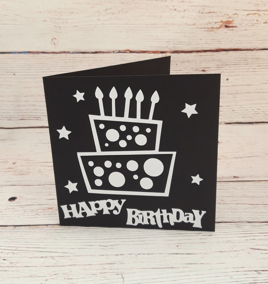 Birthday Card, Simple Happy Birthday Card, For him or her, plain, fun card