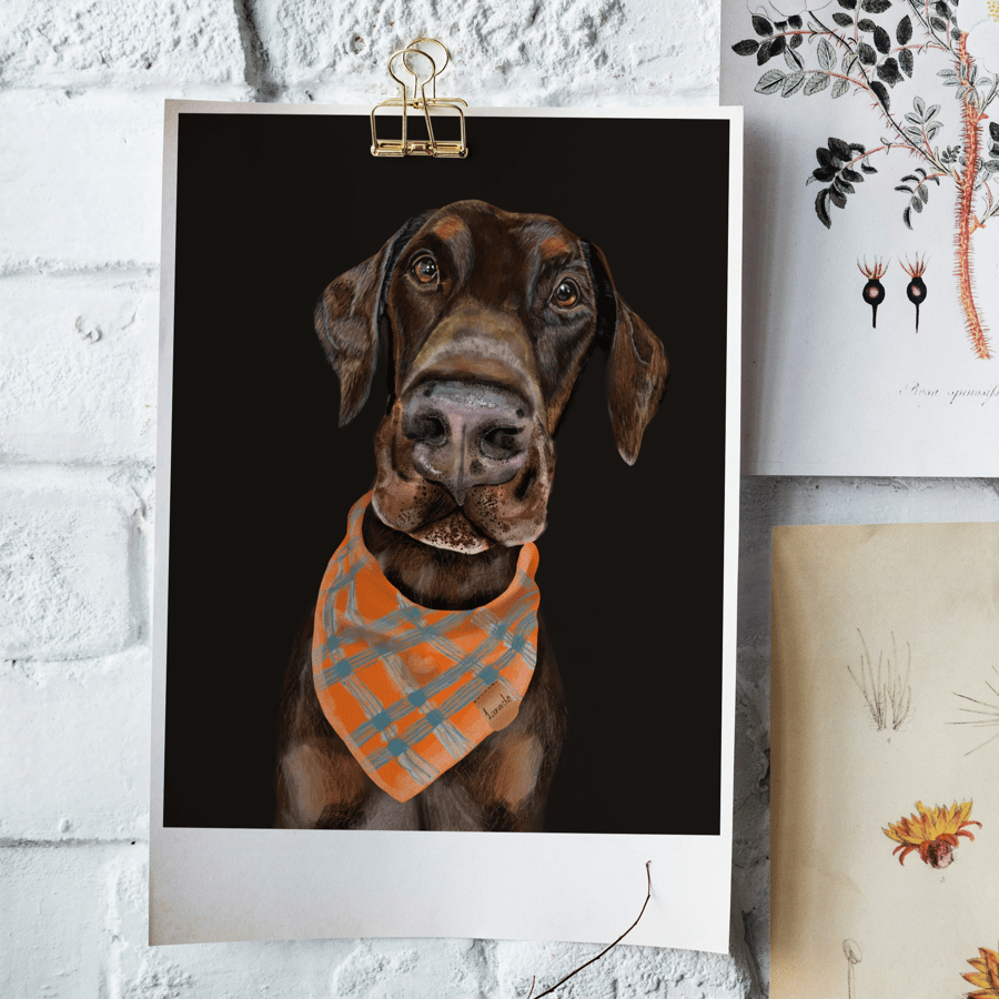 Personalised Pet portrait, custom hand-drawn illustration Digital file ONLY