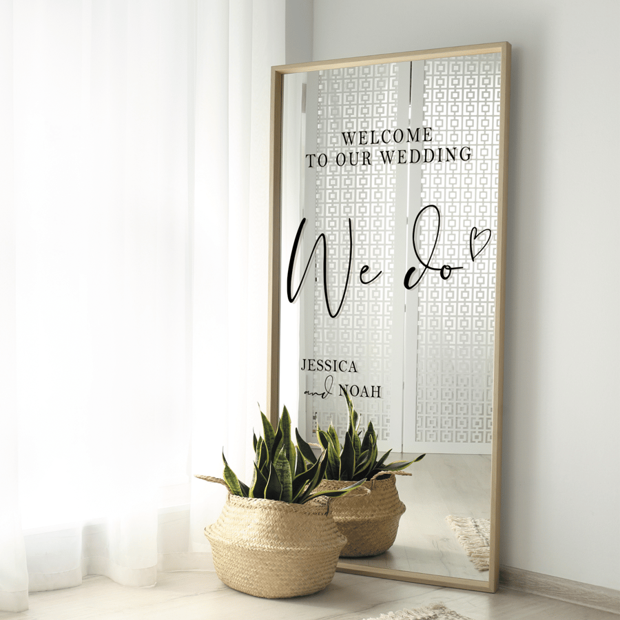 We Do - Wedding Sticker: Personalised Decal Wedding Sign Or Mirror