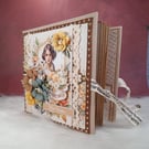 Vintage Handmade Scrapbook Album Holds 28 Photos. Floral & Lace Design