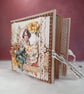 Vintage Handmade Scrapbook Album Holds 28 Photos. Floral & Lace Design
