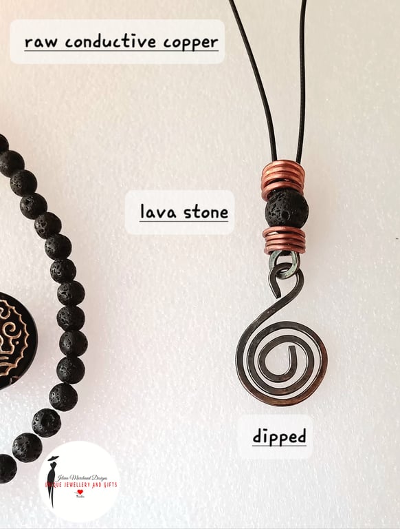Spiral copper necklace, raw copper necklace, conductive necklace, Copper gift,
