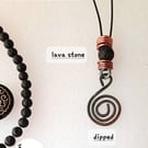 Spiral copper necklace, raw copper necklace, conductive necklace, Copper gift,