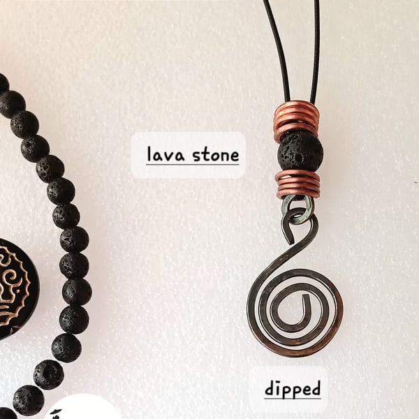 Spiral copper necklace, raw copper necklace, conductive necklace, Copper gift,