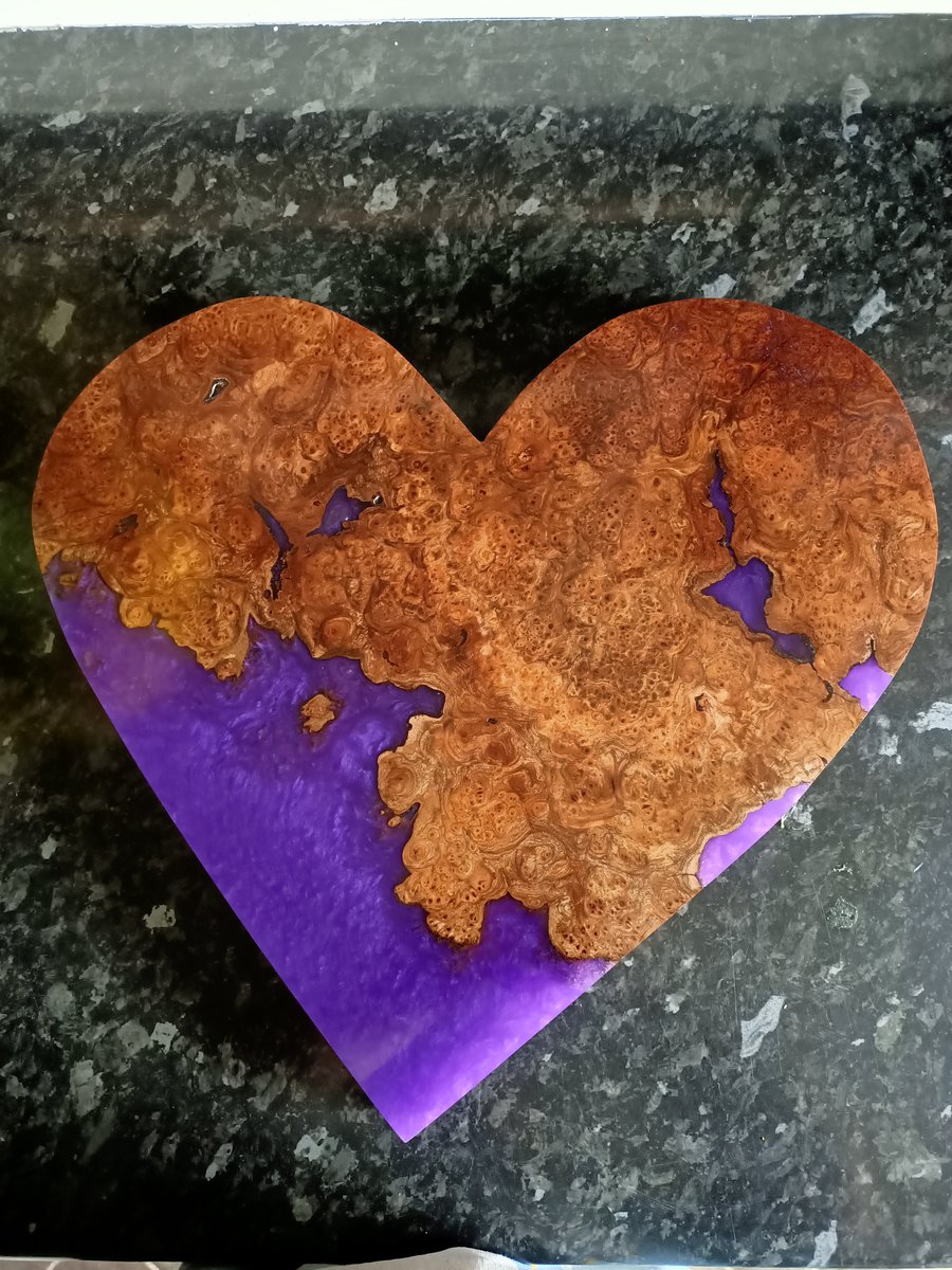 Wood and resin heart. Available by commission. Bespoke one of a kind.