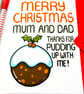 Funny Christmas Card For Mum, Mum Xmas Pudding Joke Card From Daughter, Son - Image 7
