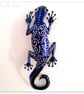 Handmade Blue Tin Gecko Metal Wall Art. Made from a Coffee Tin. - Image 1