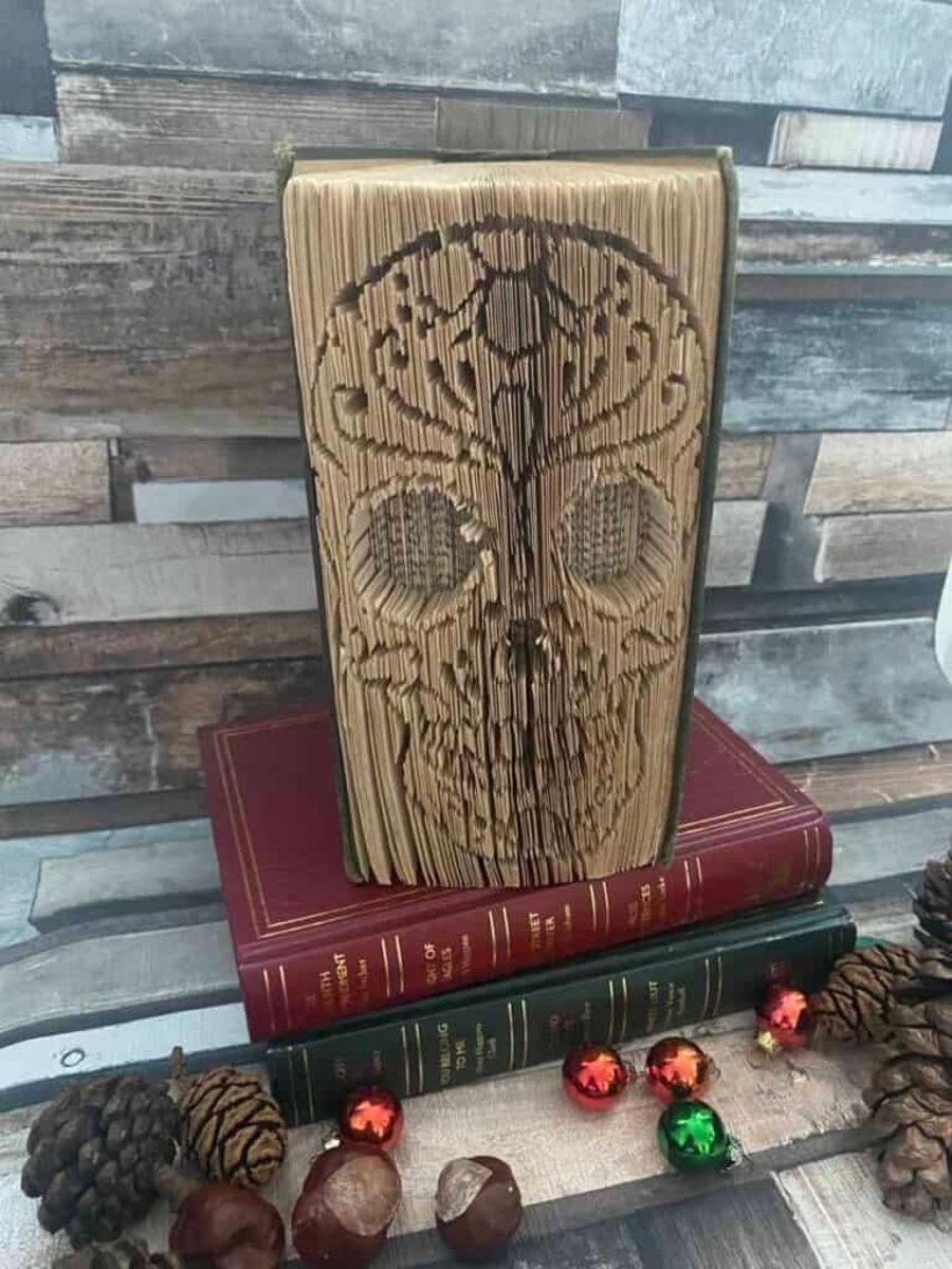 Day of the Dead Skull Book Art - Halloween