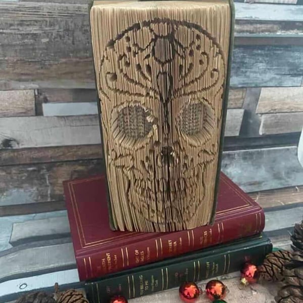 Day of the Dead Skull Book Art - Halloween