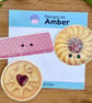 Biscuit Vinyl Sticker Set - Retro Jammy Dodger Pink Wafer Jam Cream Holographic
