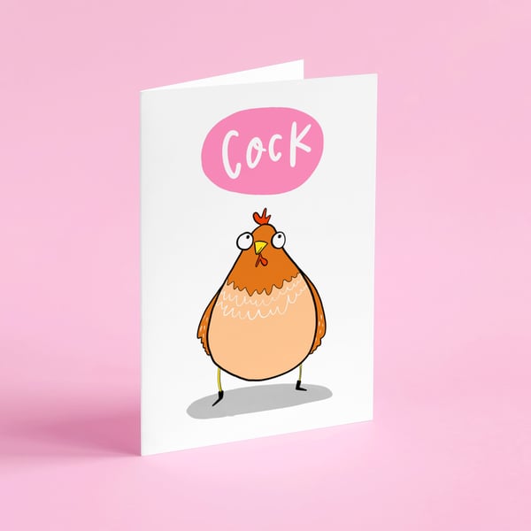 Rude bird cockrell card 