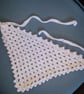 White cotton festival hair bandana - handmade crochet
