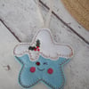 Star Felt Ornament Tree Red Blue Cheeky 