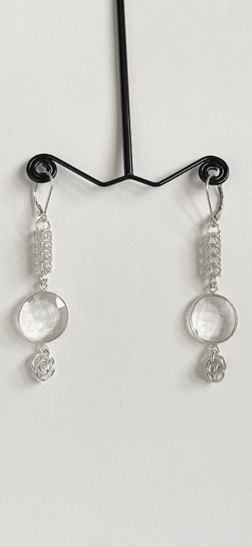 Sterling Silver Clear Quartz Earrings