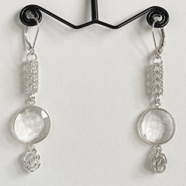 Sterling Silver Clear Quartz Earrings