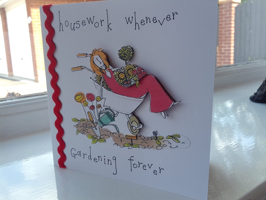 Fun gardening birthday card