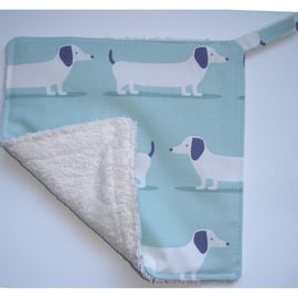 Pot Holder Dachshund Potholder Kitchen Grab Mat Pad Duck Egg Blue