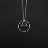 Circle & Triangle Necklace, Dainty Sterling Silver Pendant, Handmade
