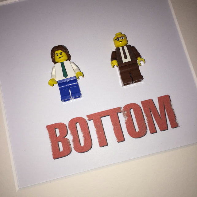 BOTTOM - BBC SITCOM - FRAMED CUSTOM MINIFIGURES 