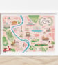 Rome Italy Illustrated Map  - Image 1