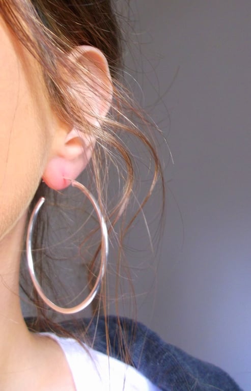 Large 50mm Sterling Silver Hoop Earrings