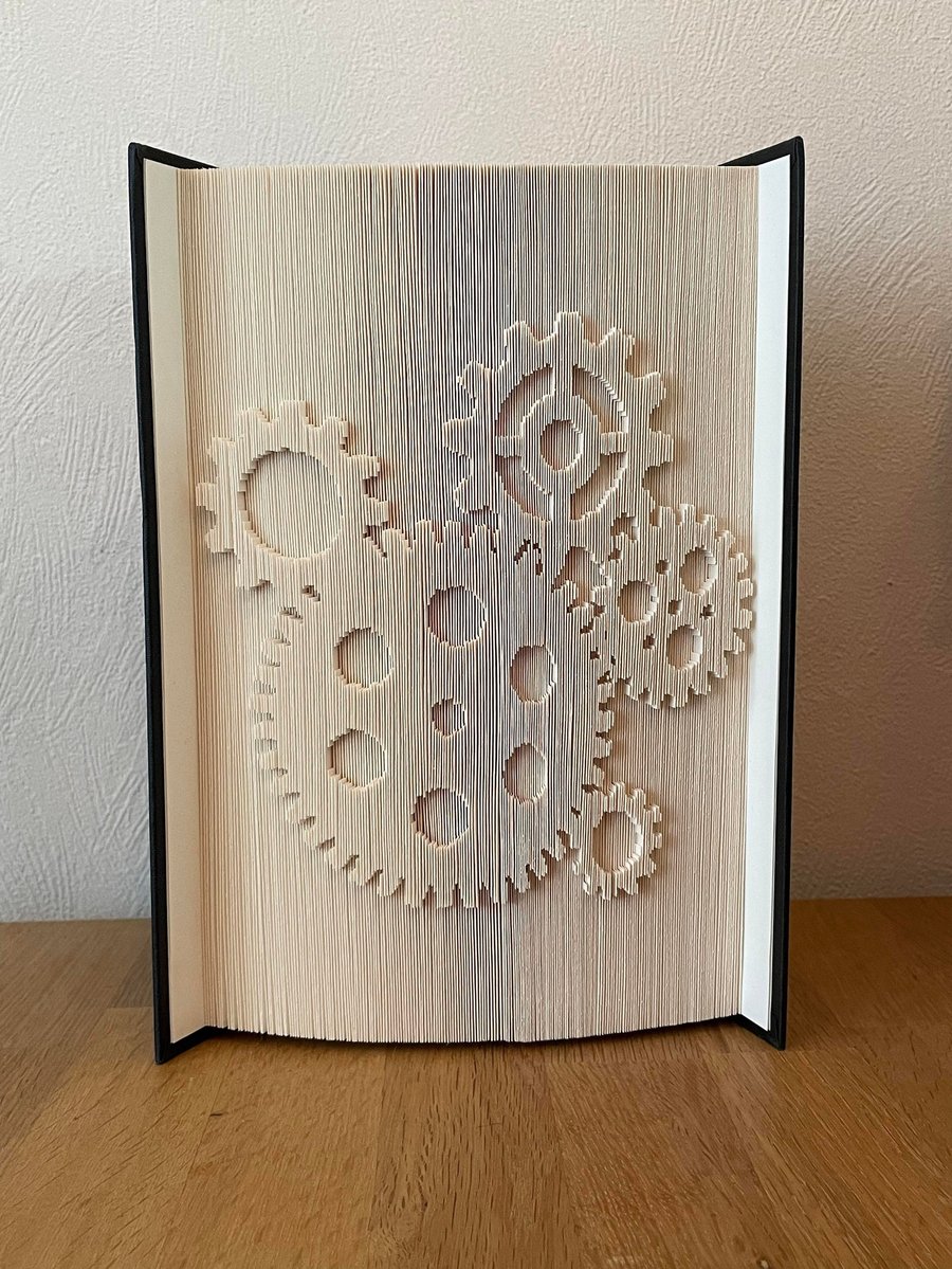 Steampunk Cogs and Gears 180 Cut & Fold Book Folding Pattern - EMAILED PDF