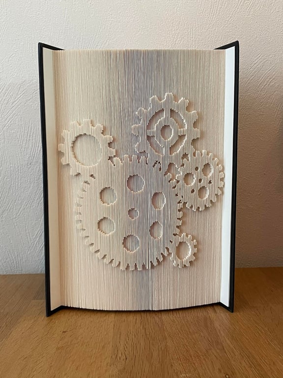 Steampunk Cogs and Gears 180 Cut & Fold Book Folding Pattern - EMAILED PDF